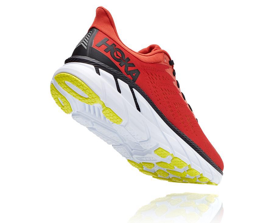 Running Shoes Mens - Hoka One One Clifton 7 - Red - COSJHNR-72